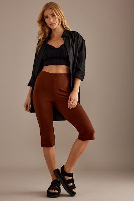 Shop Anthropologie Slim Capri Pants In Brown