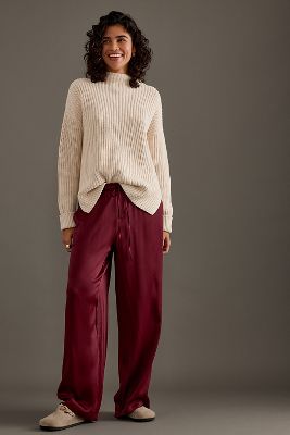 By Anthropologie Lorna Satin Trousers In Multicolor