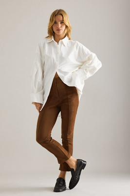 By Anthropologie Suedette Slim Trousers