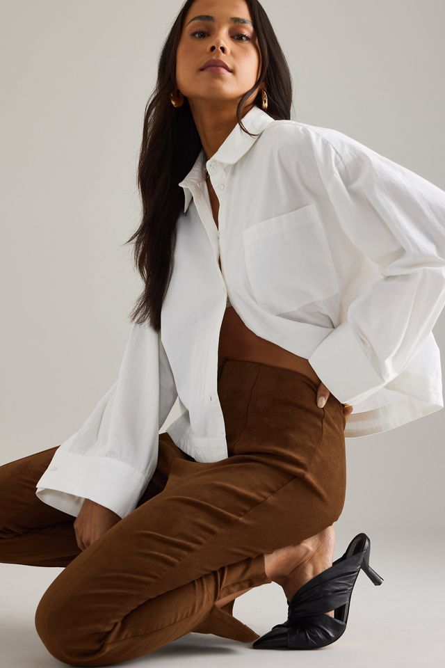Pantalons slim en suédine By Anthropologie #2