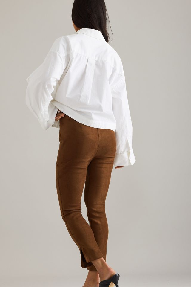 Pantalons slim en suédine By Anthropologie #4