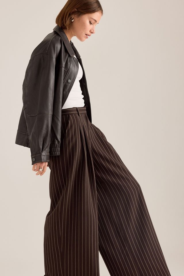 The Avery Pleated Trousers by Maeve: Pinstripe Edition #4