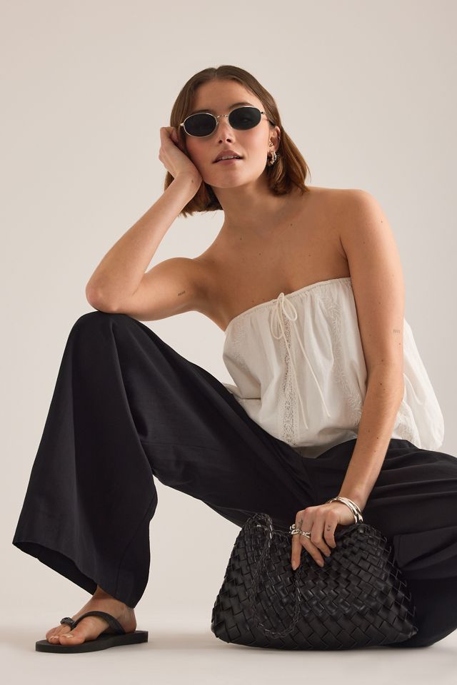 The Avery Linen-Blend Pleated Trousers by Maeve #5