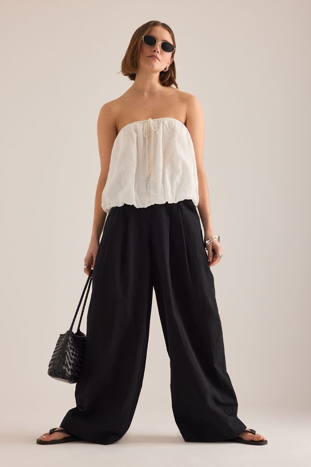The Avery Linen-Blend Pleated Trousers by Maeve #2