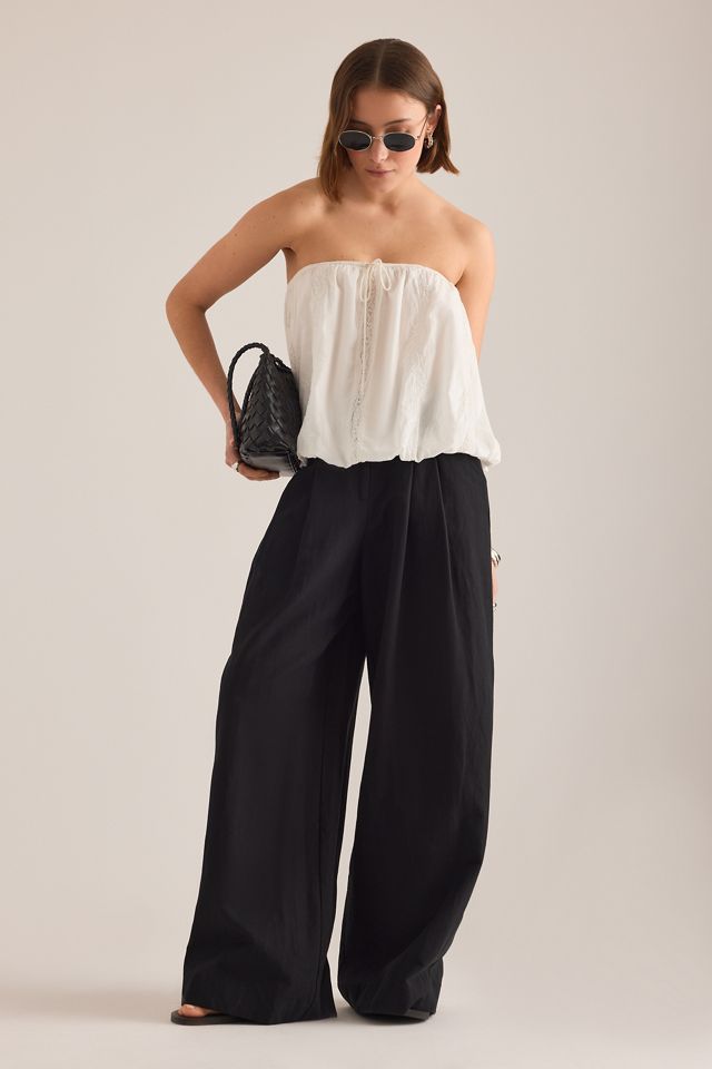 The Avery Linen-Blend Pleated Trousers by Maeve #3