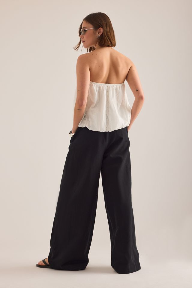 The Avery Linen-Blend Pleated Trousers by Maeve #4