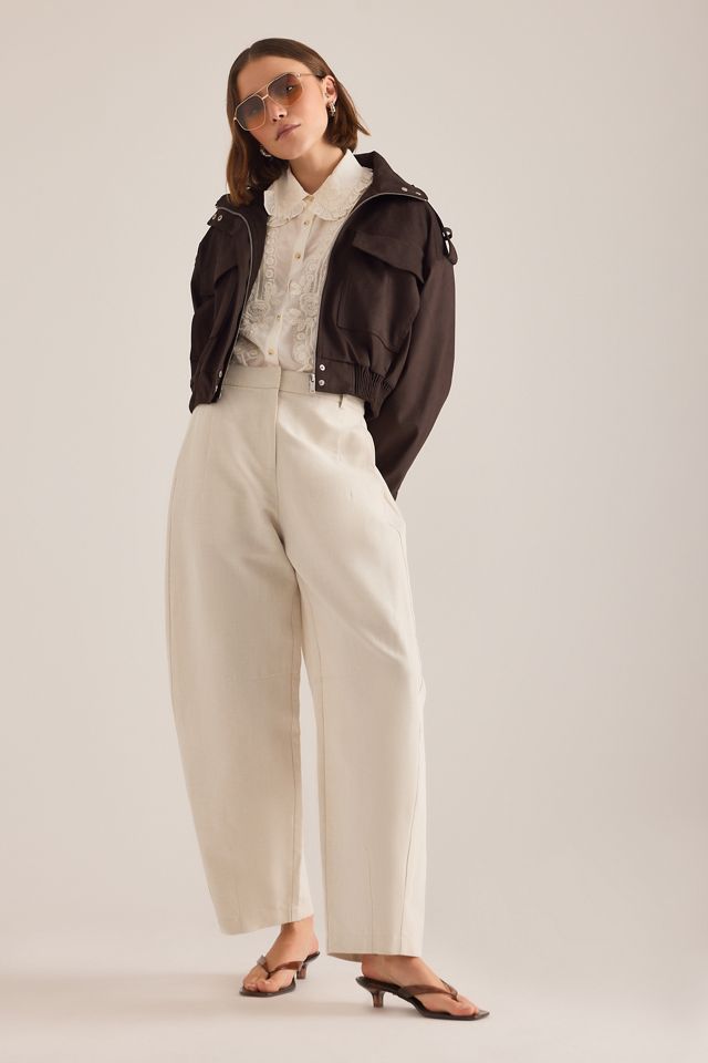 By Anthropologie Aiden Barrel-Hose aus Leinenmischung #3