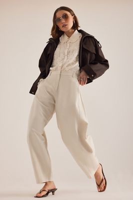 Pantalones de Barril de Mezcla de Lino Aiden By Anthropologie