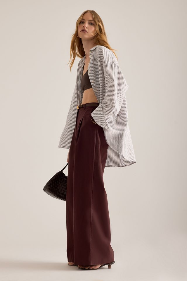 The Avery Linen-Blend Pleated Trousers by Maeve #4