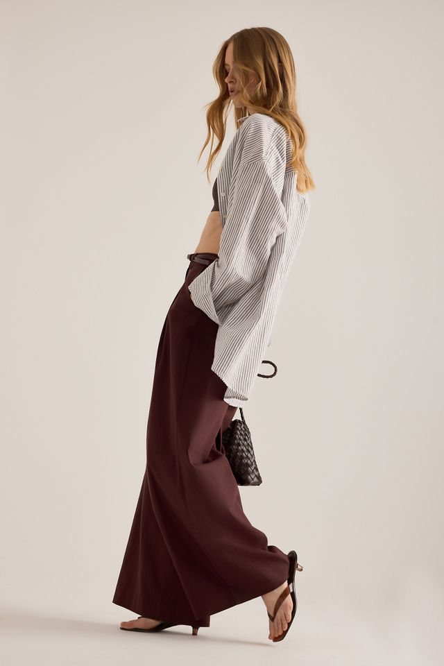 The Avery Linen-Blend Pleated Trousers by Maeve #5