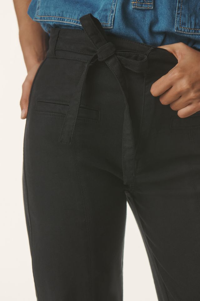 Hudson Tie-Waist Pintucked Linen Trouser Pants #3