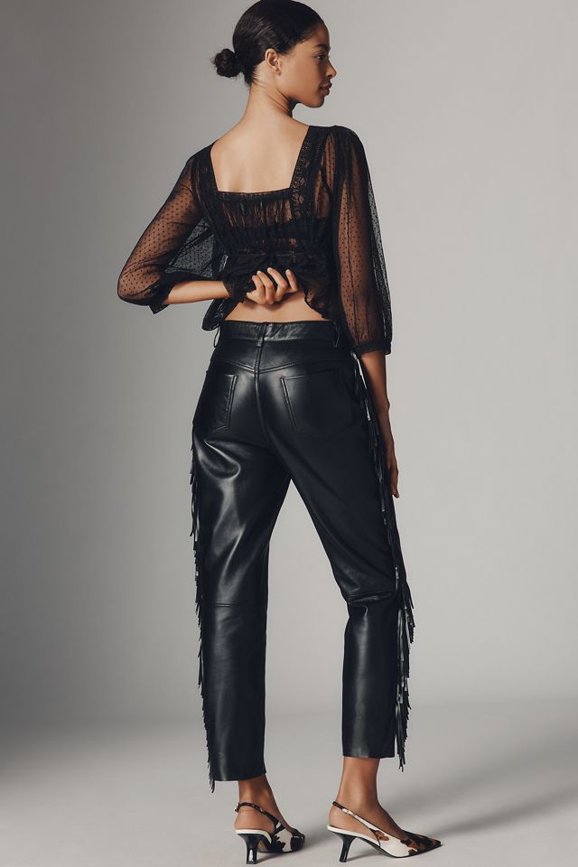 Walter Baker Colby Leather Fringe Pants #3