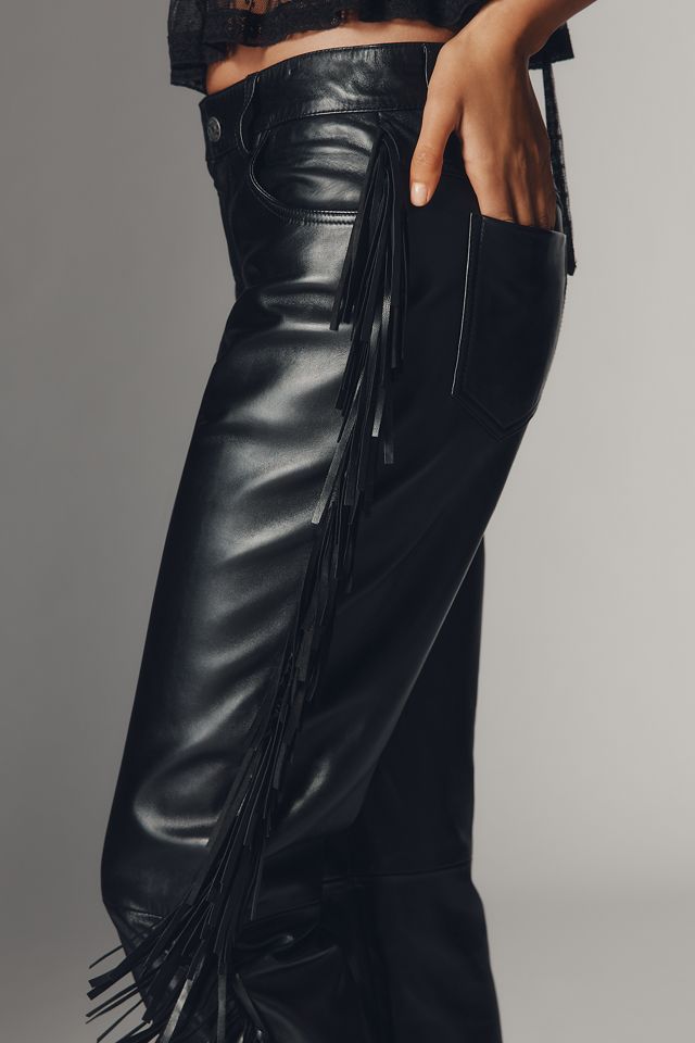 Walter Baker Colby Leather Fringe Pants #4