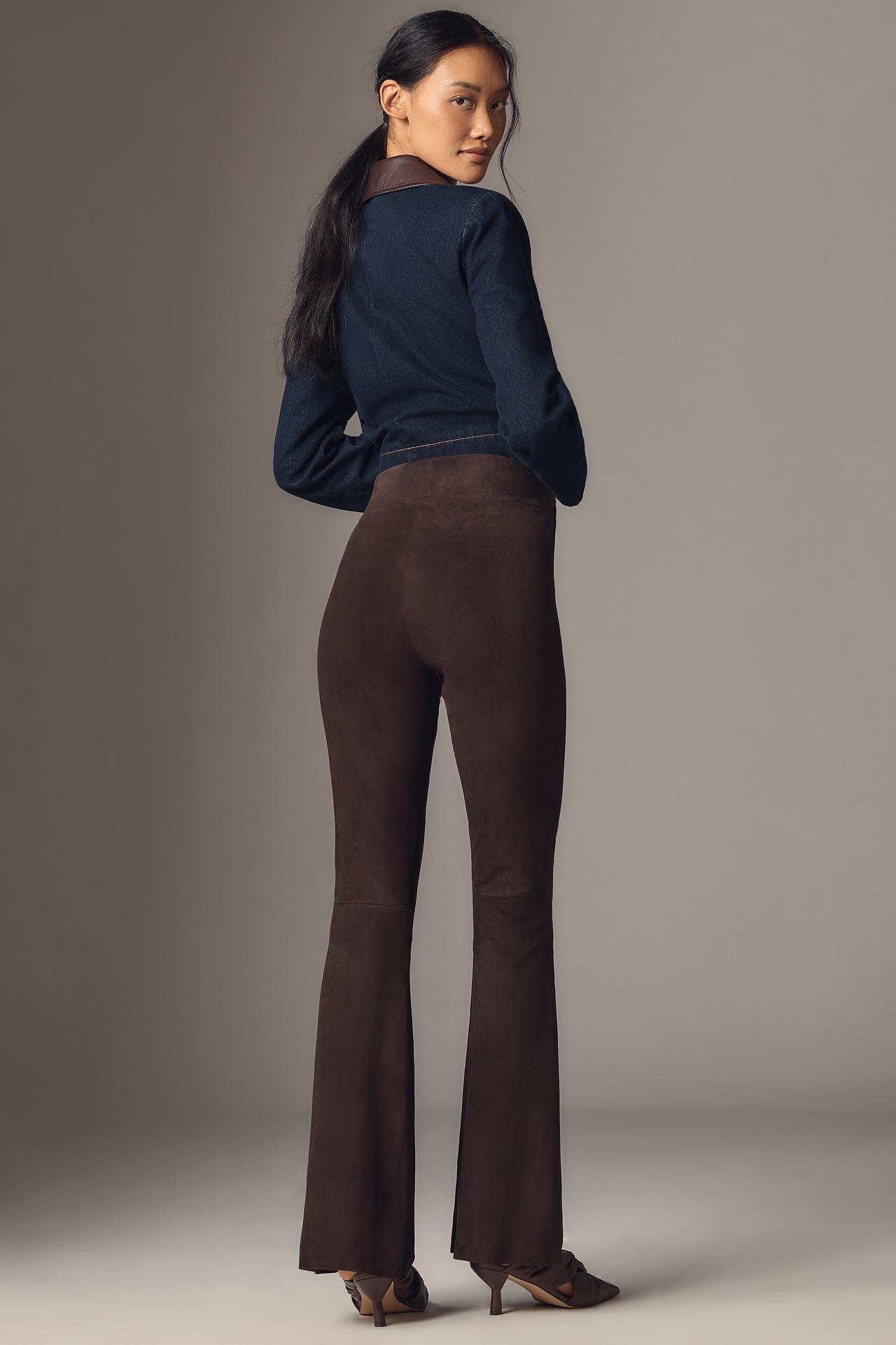 Walter Baker Lexie Mid-Rise Suede Flare Pants