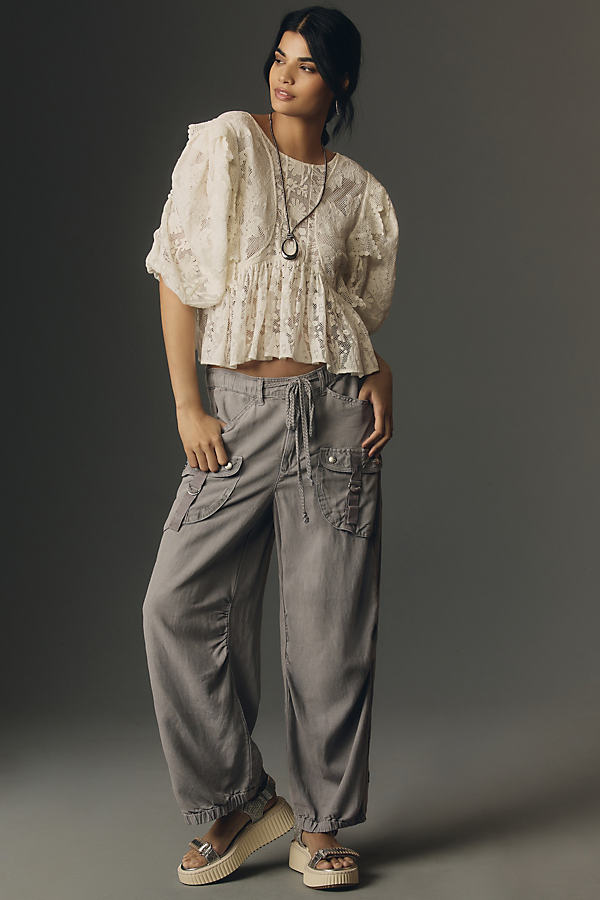 Shop Current Elliott The Upright Relaxed Cargo Pants In Grey