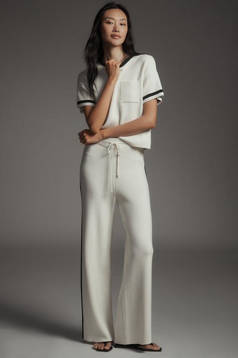 Maeve Knit Side-Stripe Track Pants