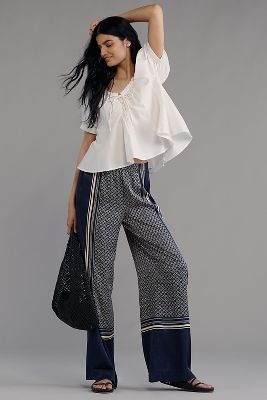 Velvet Wide-Leg Pants | Anthropologie