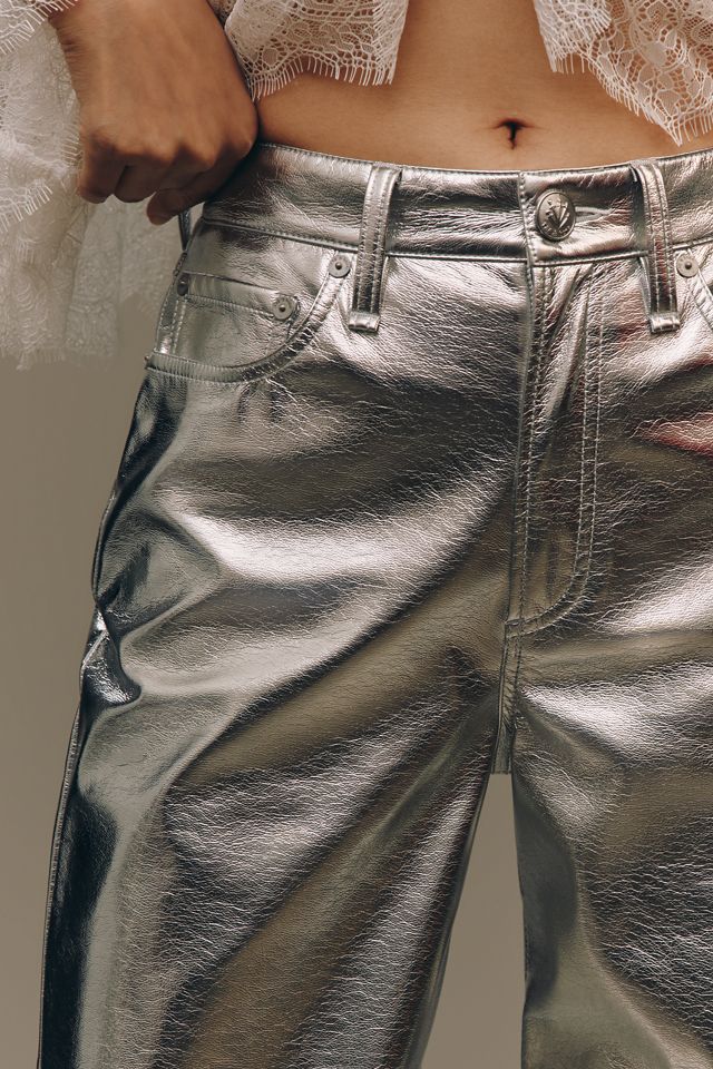 rag & bone Logan Faux-Leather High-Rise Wide-Leg Pants #3