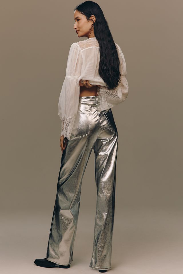 rag & bone Logan Faux-Leather High-Rise Wide-Leg Pants #4