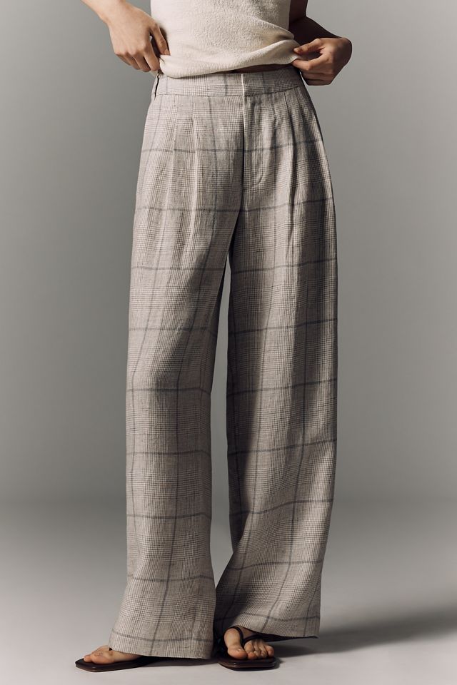 rag & bone 100% Linen Chappell Plaid Pants #1