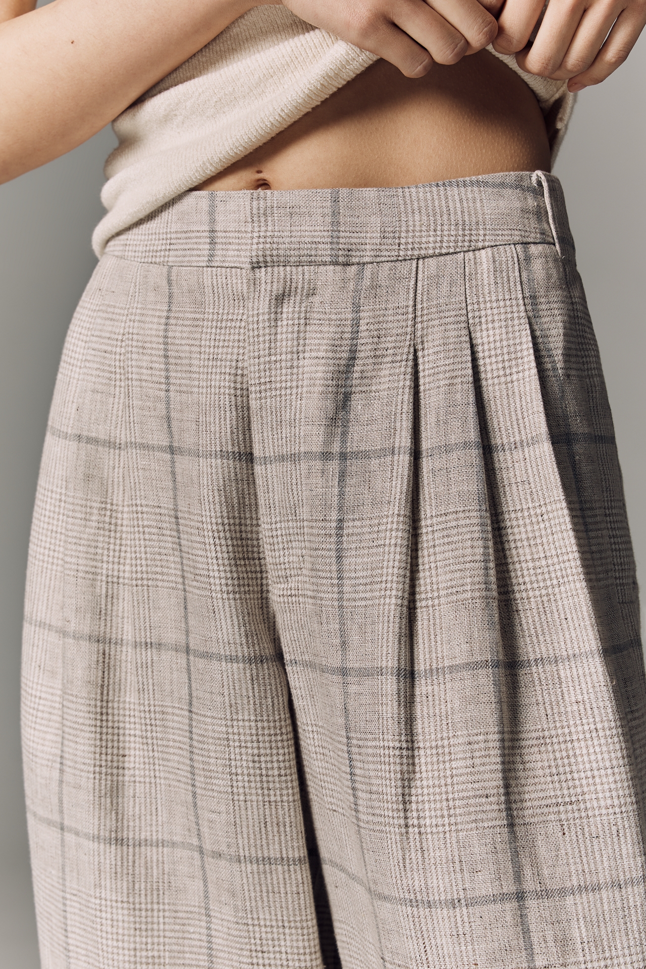rag & bone 100% Linen Chappell Plaid Pants