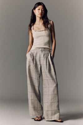 rag & bone 100% Linen Chappell Plaid Pants