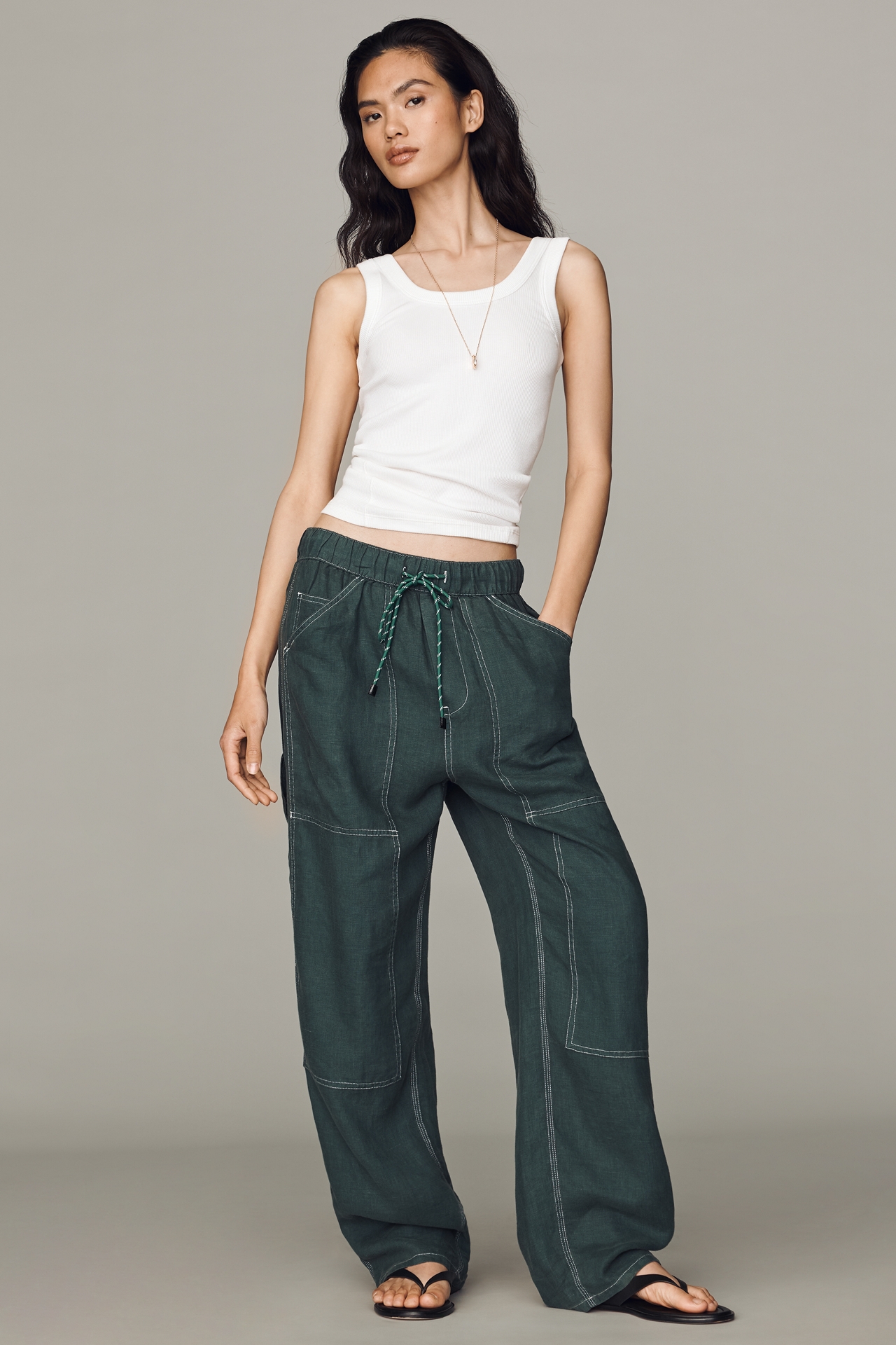 rag & bone Atlas Linen Utility Pants