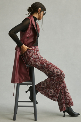 By Anthropologie Damask Jacquard Flare Pants | Anthropologie