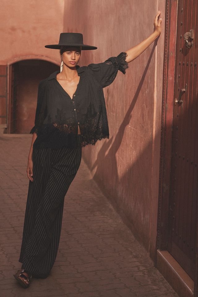 By Anthropologie Pinstripe Wide-Leg Trousers #5