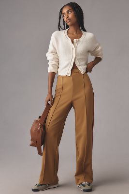 Shop Maeve Pull-on Track Trouser Pants In Beige