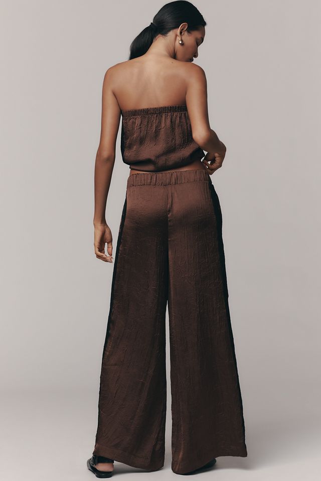By Anthropologie Satin Lace Pants