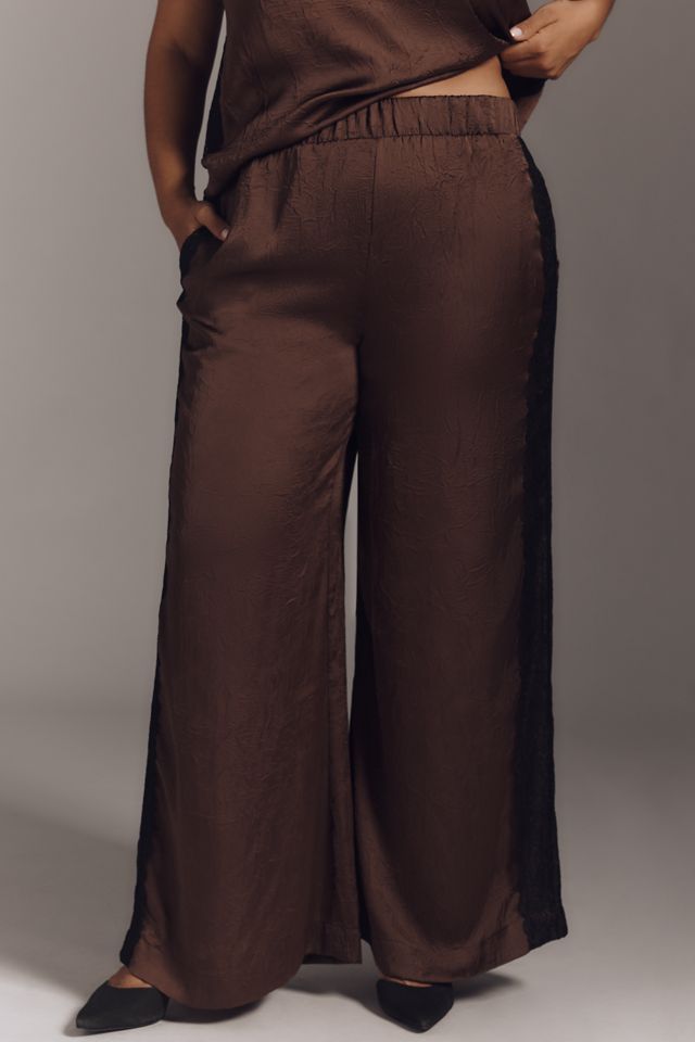 By Anthropologie Satin Lace Pants #5