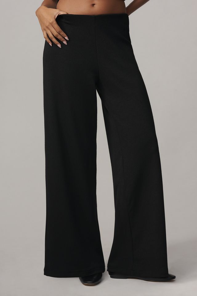 Maeve Knit Wide-Leg Pull-On Pants #1