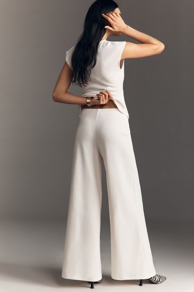 Maeve Knit Wide-Leg Pull-On Pants #2