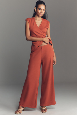 Maeve Knit Wide-Leg Pull-On Pants product page