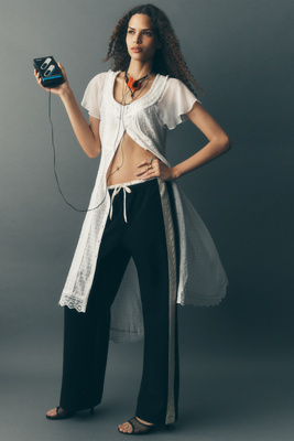 Maeve Crochet Track Stripe Pant