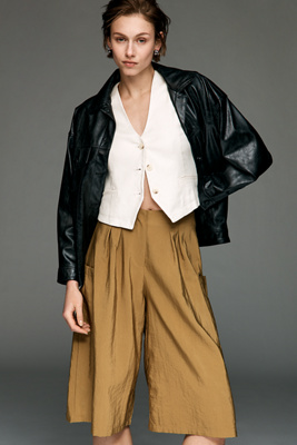 Wide Leg Cargo Culotte Pants
