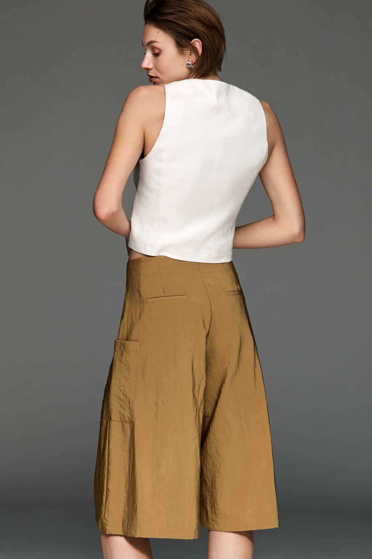 Maeve Wide Leg Cargo Culotte Pants