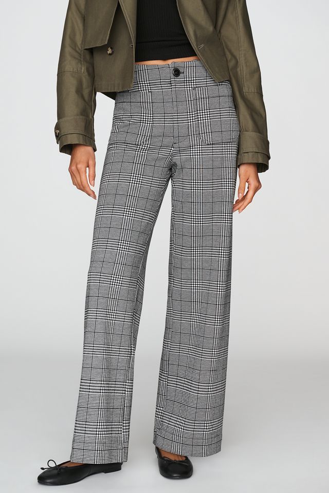 Maeve Colette Houndstooth Full-Length Wide-Leg Pants #3