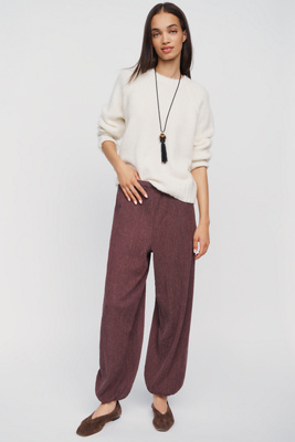 By Anthropologie Cotton Blend Textured Balloon Pants by Anthropologie