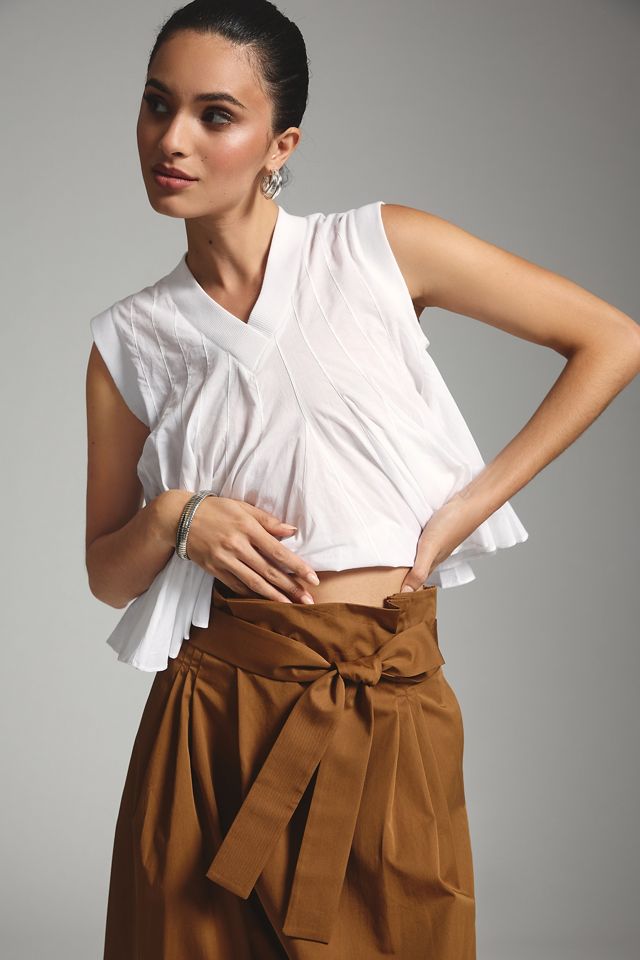 Exquise Pleated Tie-Front Trousers #5