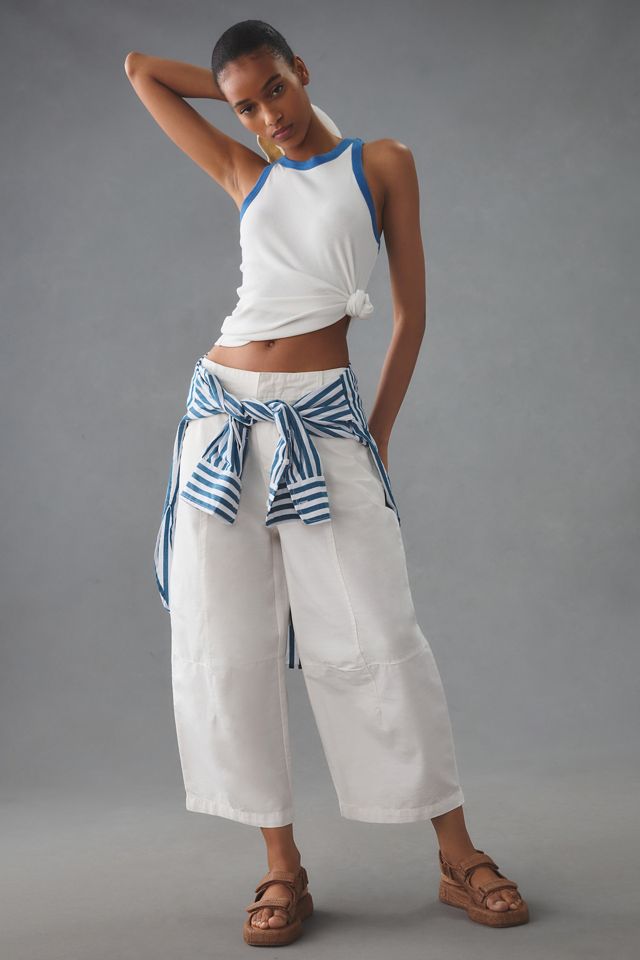 Pilcro Porto Wide-Leg Crop Pants | Anthropologie