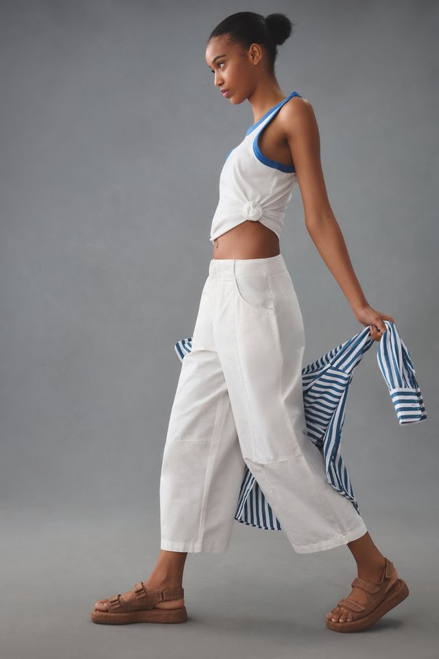 Pilcro Porto Wide-Leg Crop Pants | Anthropologie