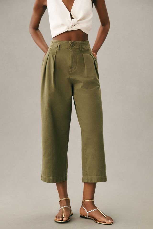 Maeve Remi Wide-Leg Crop Chino Pants | Anthropologie