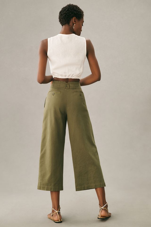 mi様　オリーブ36 Maeve Remi Wide-Leg Crop Chino Pants | Anthropologie