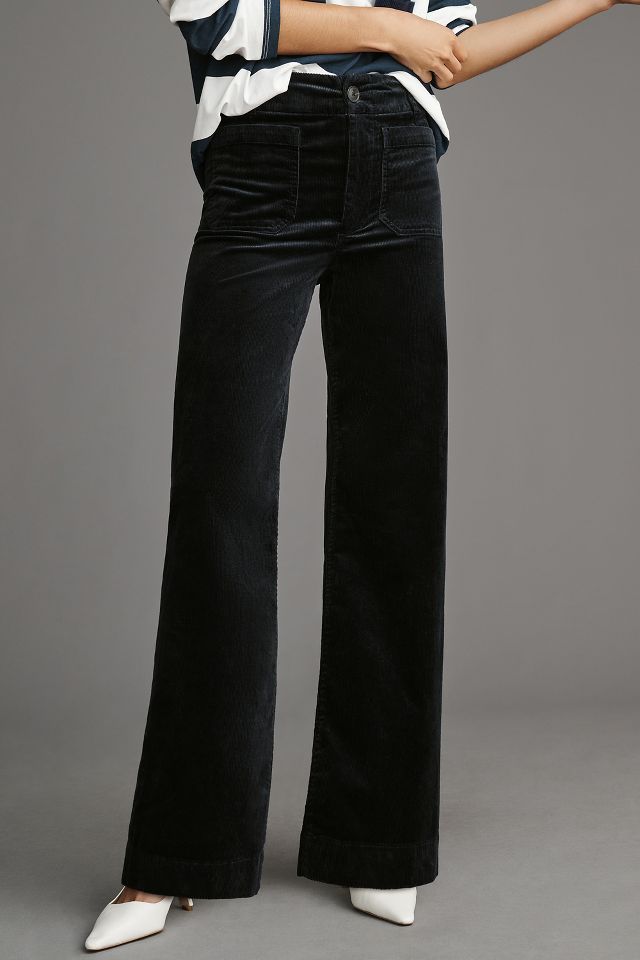 The Colette Full-Length Wide-Leg Corduroy Pants by Maeve