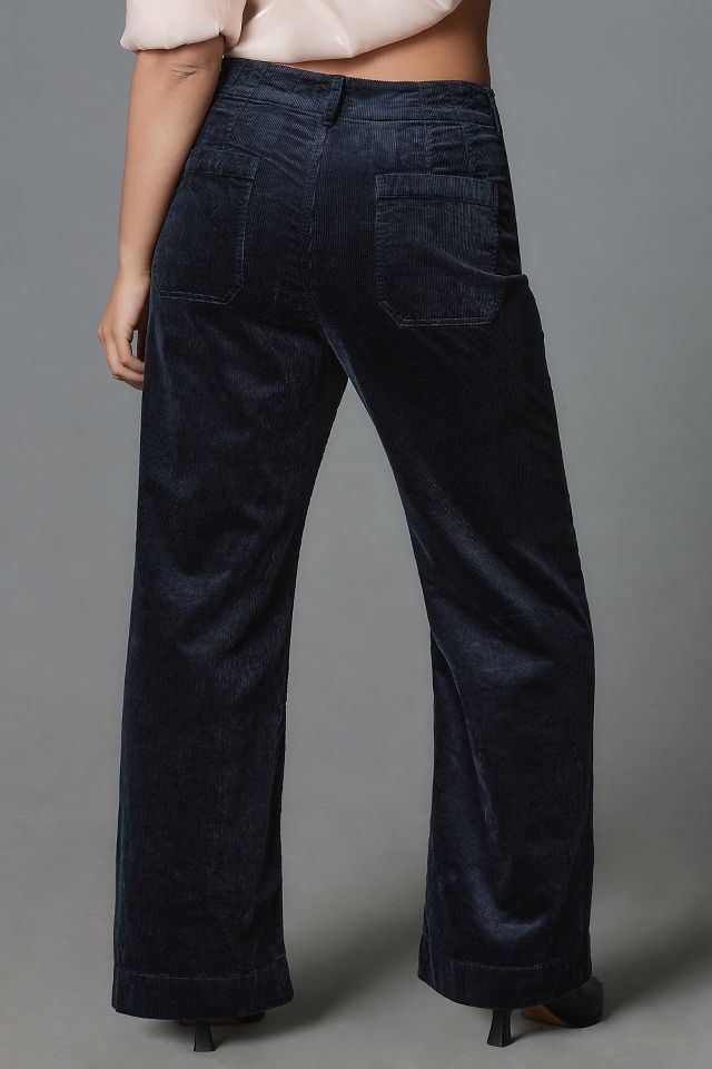 The Colette Full-Length Wide-Leg Corduroy Pants by Maeve