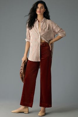 The Colette Cropped Wide-Leg Corduroy Pants by Maeve | Anthropologie