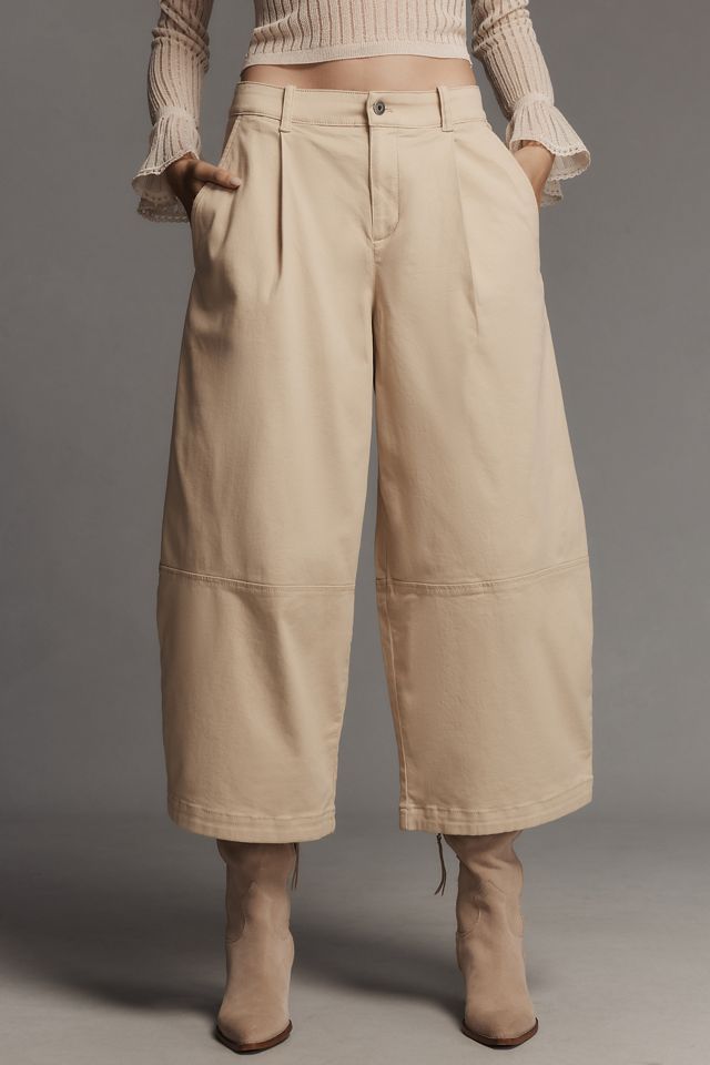 Maeve Pleated Barrel-Leg Chino Pants #2