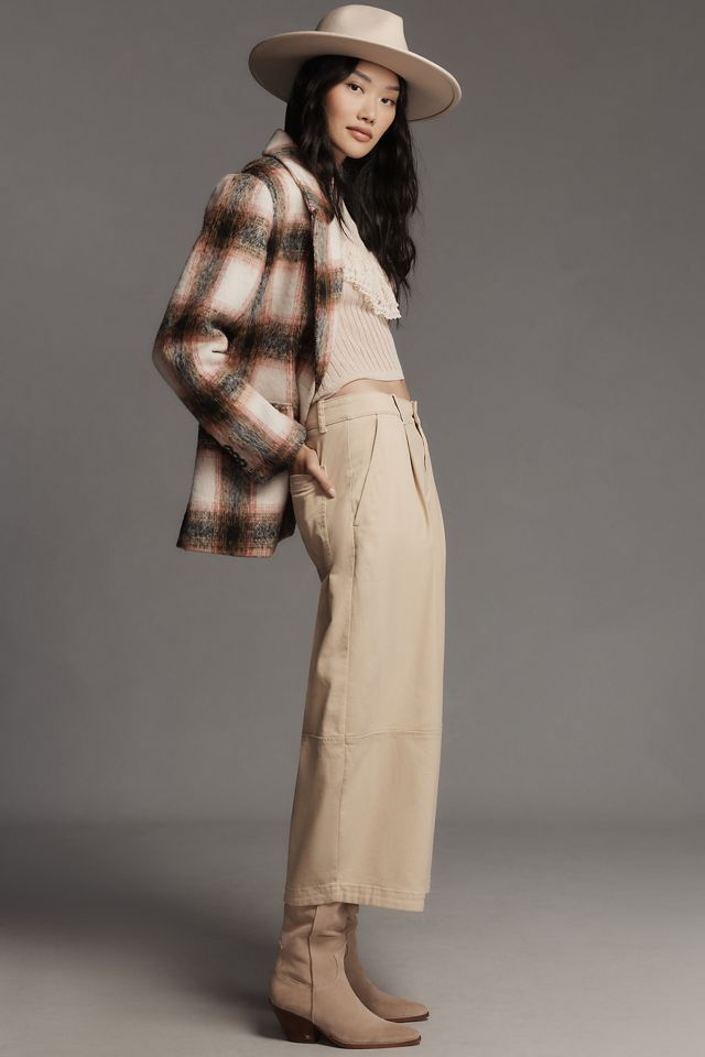 Maeve Pleated Barrel-Leg Chino Pants #3
